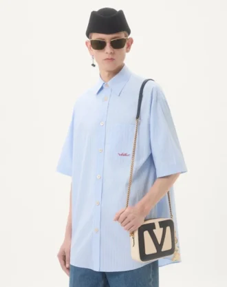 Chemise en coton brodée