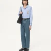 Chemise en coton Oxford avec broderies florales Chemise en coton Oxford avec broderies florales