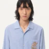 Chemise en coton Oxford avec broderies florales Chemise en coton Oxford avec broderies florales