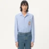 Chemise en coton Oxford avec broderies florales Chemise en coton Oxford avec broderies florales
