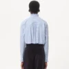 Chemise en coton rayée à volants Chemise en coton rayée à volants
