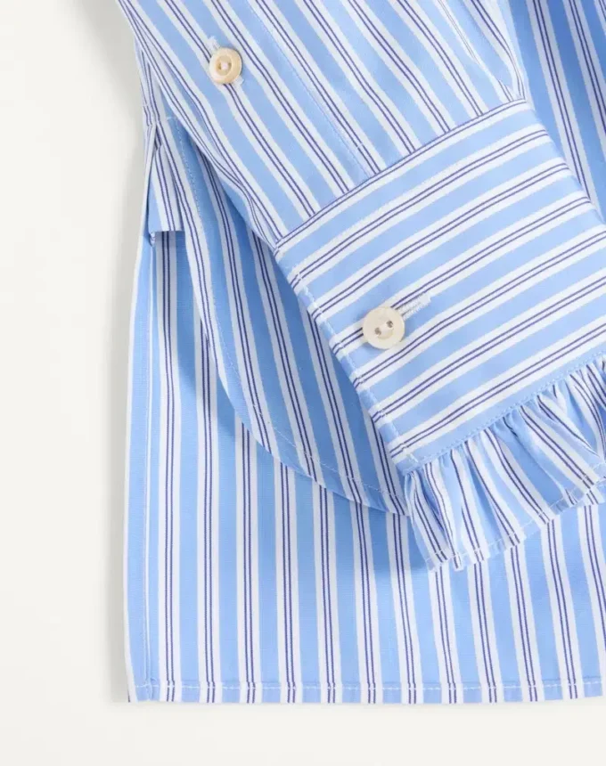 Chemise en coton rayée à volants Chemise en coton rayée à volants