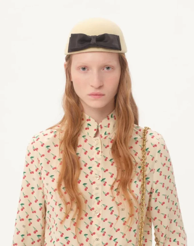 Chemise en crêpe de Chine avec imprimé Cherryfic Chemise en crêpe de Chine avec imprimé Cherryfic