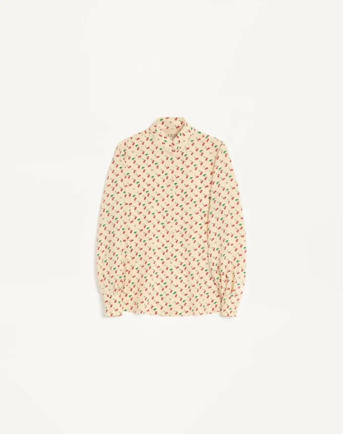 Chemise en crêpe de Chine avec imprimé Cherryfic Chemise en crêpe de Chine avec imprimé Cherryfic