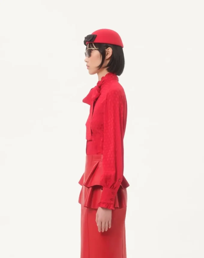 Chemise en crêpe de Chine avec imprimé Cour De Coeur Chemise en crêpe de Chine avec imprimé Cour De Coeur
