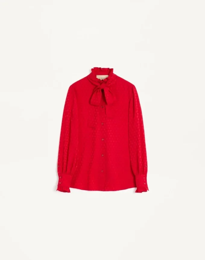 Chemise en crêpe de Chine avec imprimé Cour De Coeur Chemise en crêpe de Chine avec imprimé Cour De Coeur