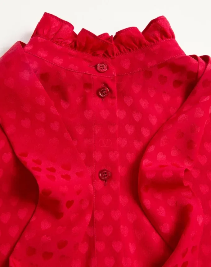Chemise en crêpe de Chine avec imprimé Cour De Coeur Chemise en crêpe de Chine avec imprimé Cour De Coeur