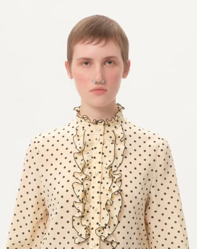 Chemise en crêpe de Chine avec imprimé Plusdepois Chemise en crêpe de Chine avec imprimé Plusdepois