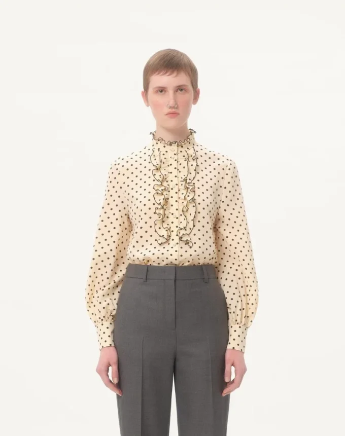 Chemise en crêpe de Chine avec imprimé Plusdepois Chemise en crêpe de Chine avec imprimé Plusdepois