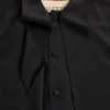 Chemise en crêpe de Chine de soie à col foulard Valentino Chemise en crêpe de Chine de soie à col foulard Valentino