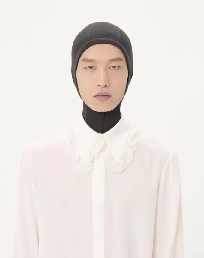 Chemise en crêpe de Chine de soie à volants Valentino Chemise en crêpe de Chine de soie à volants Valentino