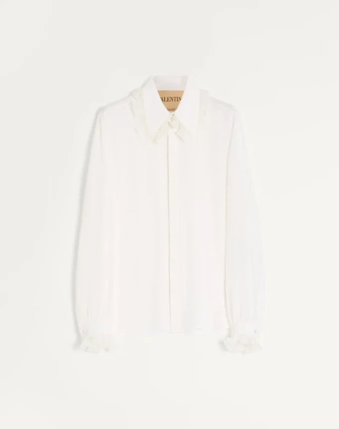 Chemise en crêpe de Chine de soie à volants Valentino Chemise en crêpe de Chine de soie à volants Valentino