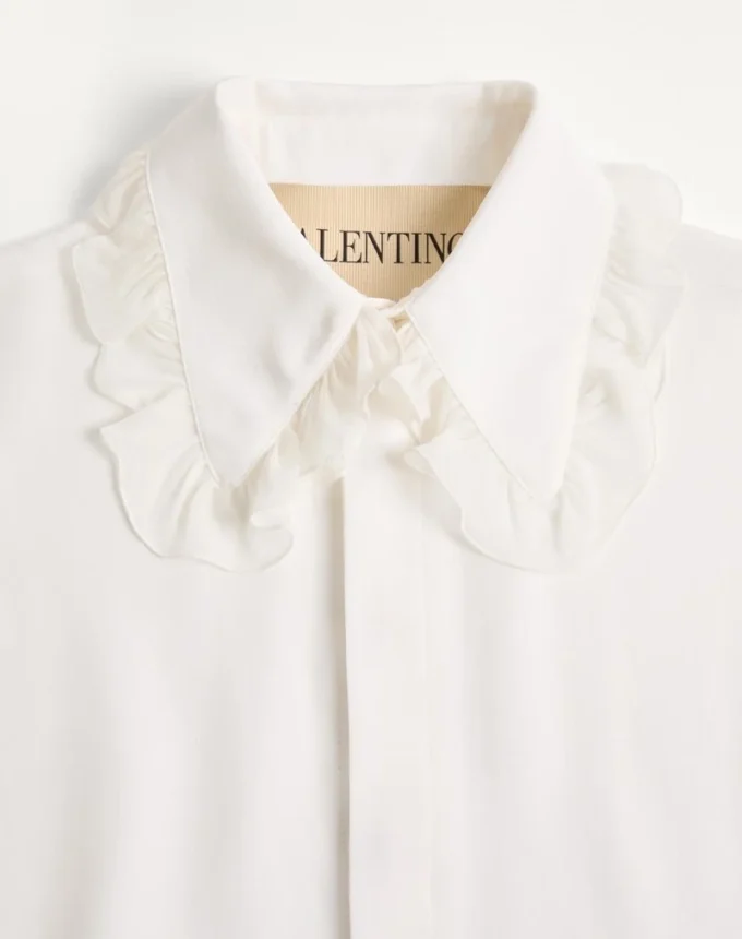 Chemise en crêpe de Chine de soie à volants Valentino Chemise en crêpe de Chine de soie à volants Valentino