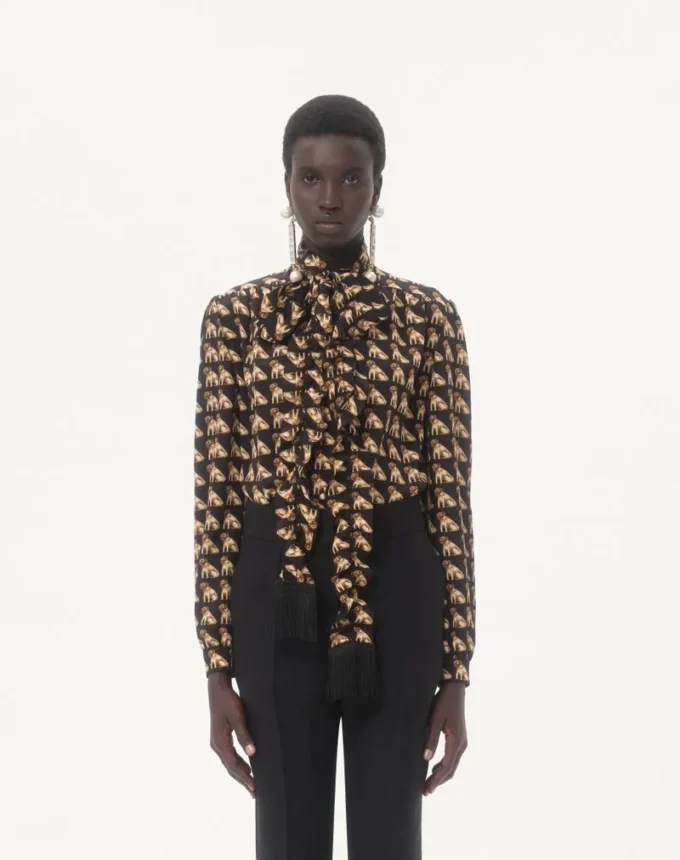 Chemise en crêpe de Chine imprimée Petit Charles Chemise en crêpe de Chine imprimée Petit Charles