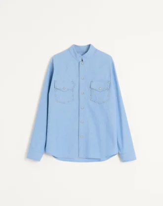 Chemise en denim avec cabochons