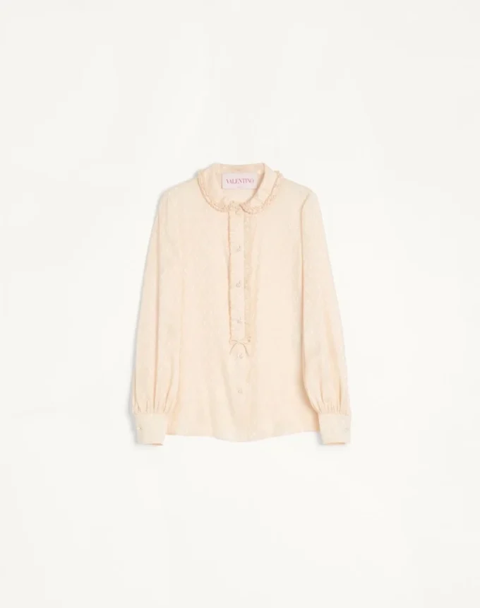 Chemise en jacquard de soie Toute La V Chemise en jacquard de soie Toute La V