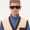 Chemise en popeline de coton avec plastron et volants Chemise en popeline de coton avec plastron et volants