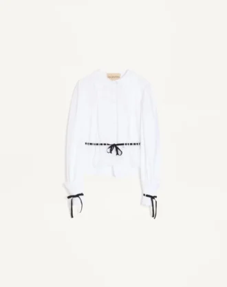 Chemise en popeline de coton brodée Chemise en popeline de coton brodée