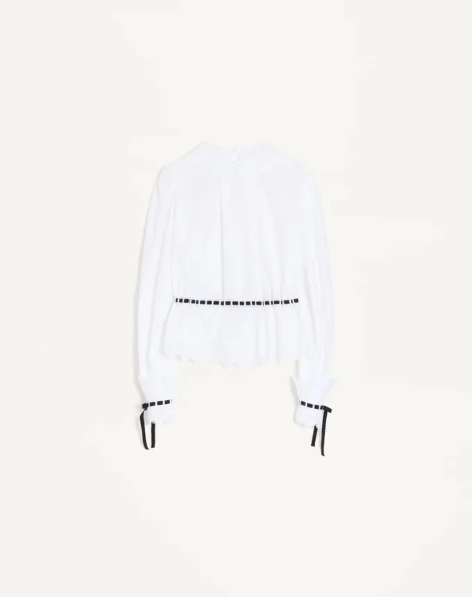Chemise en popeline de coton brodée Chemise en popeline de coton brodée