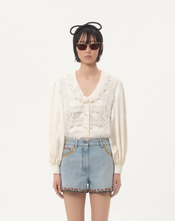 Chemise en satin crêpe Chemise en satin crêpe