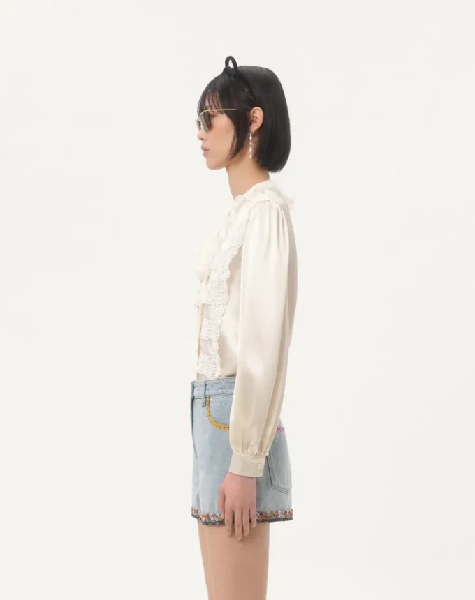 Chemise en satin crêpe Chemise en satin crêpe