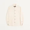 Chemise en shantung de soie avec boutons à bascule Chemise en shantung de soie avec boutons à bascule