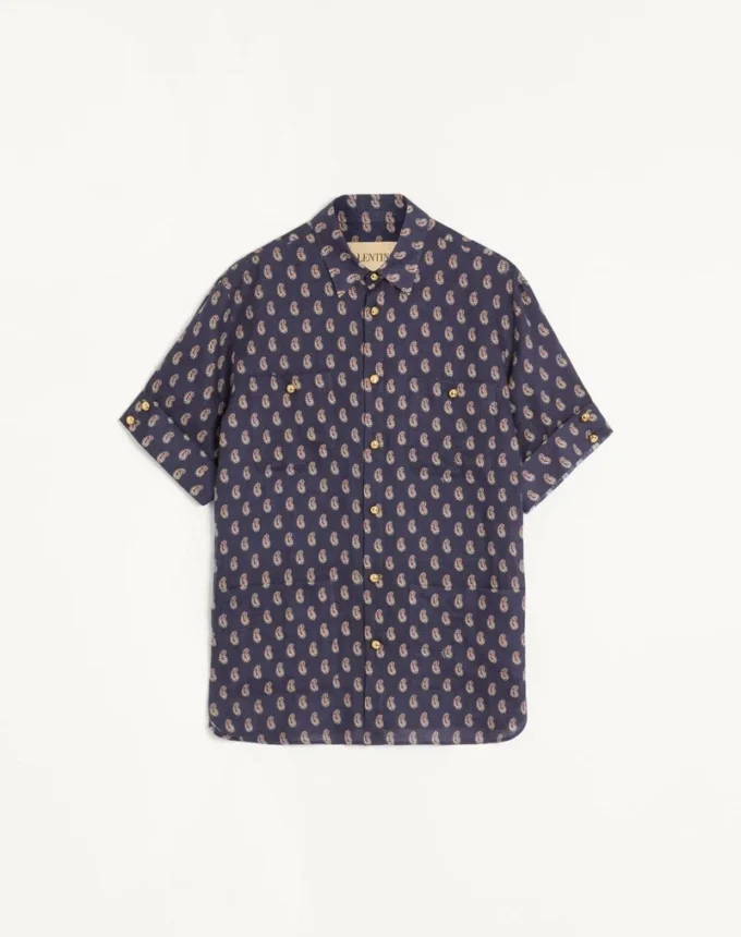 Chemise légère en lin avec imprimé Voyage Imaginaire Chemise légère en lin avec imprimé Voyage Imaginaire