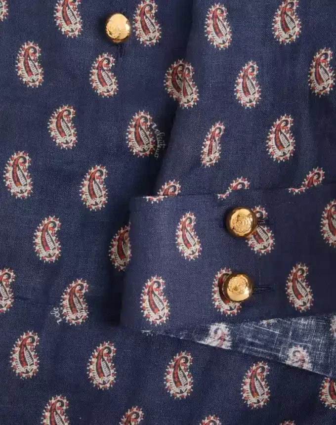 Chemise légère en lin avec imprimé Voyage Imaginaire Chemise légère en lin avec imprimé Voyage Imaginaire