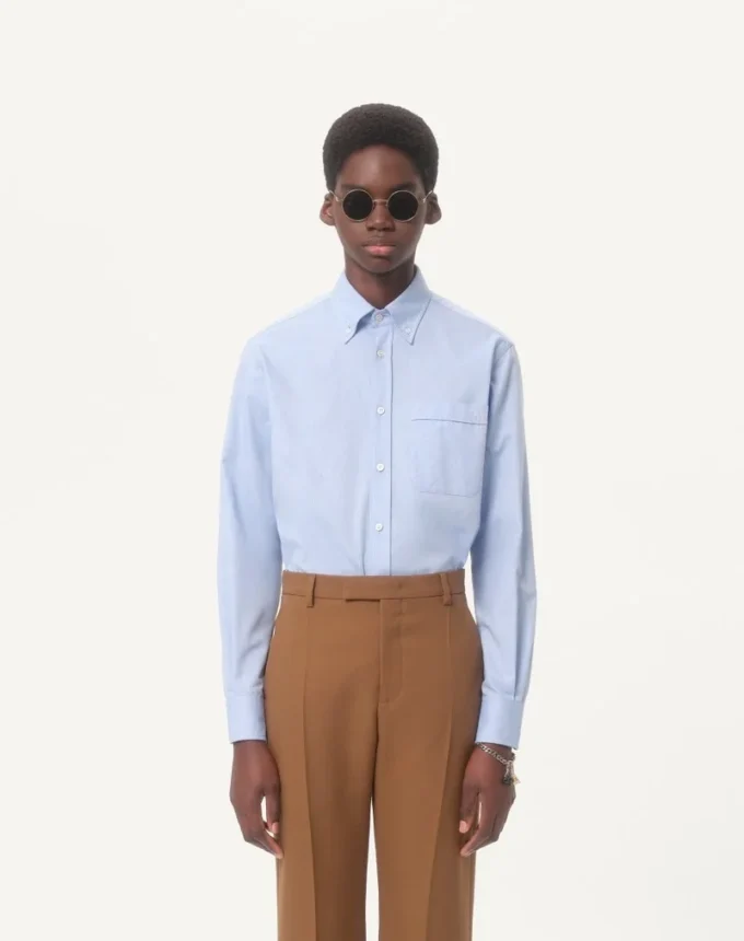 Chemise Oxford en coton avec broderie Vlogo Chemise Oxford en coton avec broderie Vlogo