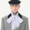 Chemise Valentino en popeline de coton avec col foulard et broderie VLogo Chemise Valentino en popeline de coton avec col foulard et broderie VLogo