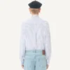Chemise Valentino en popeline de coton avec col foulard et broderie VLogo Chemise Valentino en popeline de coton avec col foulard et broderie VLogo