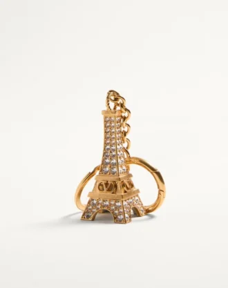 Chez Valentino Charm pour sac avec porte-clés en métal, émail et cristaux