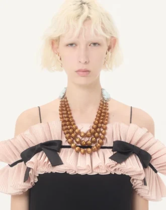 Collier Coeur Hyperbole en métal, résine et cristaux