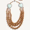 Collier Coeur Hyperbole en métal, résine et cristaux Collier Coeur Hyperbole en métal, résine et cristaux