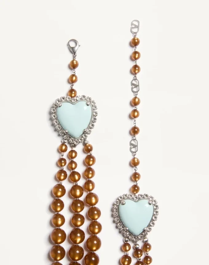 Collier Coeur Hyperbole en métal, résine et cristaux Collier Coeur Hyperbole en métal, résine et cristaux