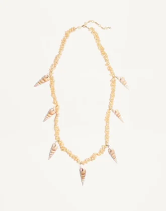 Collier Jardin Aquatique en métal et coquillages