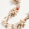 Collier Jardin Aquatique en métal, émail, tissu, coquillages, corail et perles naturelles Collier Jardin Aquatique en métal, émail, tissu, coquillages, corail et perles naturelles