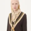 Collier Jardin Aquatique en métal, tissu, coquillages, corail et onyx Collier Jardin Aquatique en métal, tissu, coquillages, corail et onyx