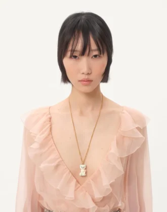 Collier Le Chat De La Maison en métal, nylon et cristaux Swarovski®