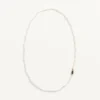 Collier ovale en métal, perles et émail