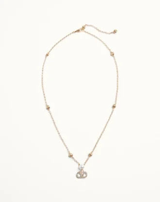 Collier VLogo Signature en métal, perles et cristaux Swarovski®