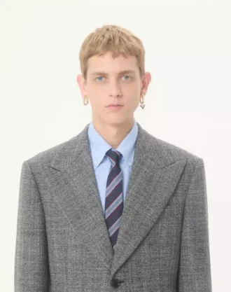 Cravate en soie jacquard régimentaire Valentie
