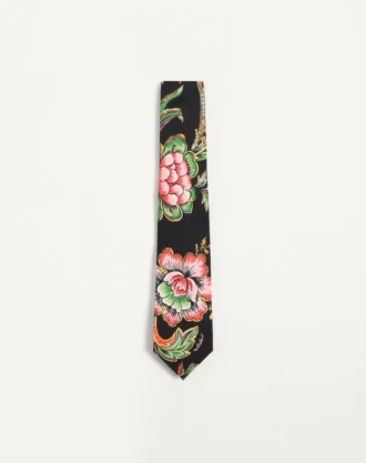 Cravate en soie à motif floral Papier