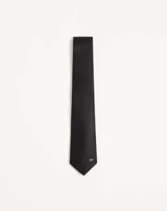 Cravate en soie Valentie avec détail VLogo Signature