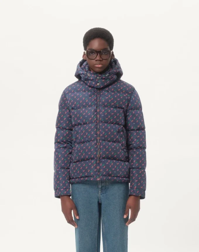 Doudoune à capuche en nylon avec imprimé Cherryfic Doudoune à capuche en nylon avec imprimé Cherryfic