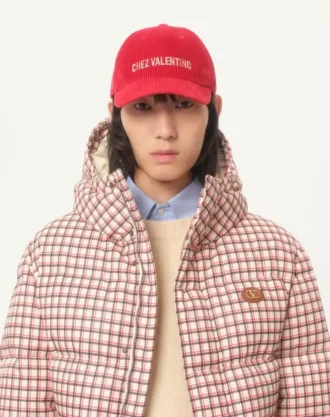 Doudoune à capuche en nylon avec patch VLogo