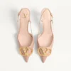 Escarpins à bride arrière en cuir de veau avec logo bijou 80 mm Escarpins à bride arrière en cuir de veau avec logo bijou 80 mm