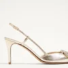Escarpins à bride arrière en cuir nappa laminé Vlogo Glow 80 mm / 3,15 pouces