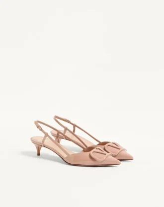 Escarpins à bride arrière en cuir verni Vlogo Signature 40 mm / 1,6 pouces