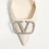 Escarpins à bride arrière Vlogo Signature en cuir de veau 80 mm